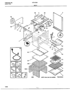 Body Diagram and Parts List for 2883-81B  Frigidaire Range