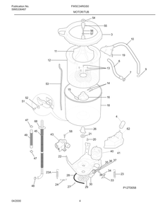 Motor/Tub Diagram and Parts List for FWSC34RGS0  Frigidaire Washer