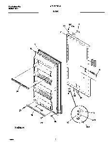Door Diagram and Parts List for MFU17F3GW7  Uni Freezer