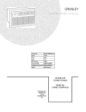 COVER Diagram and Parts List for CAWE11ERR410A10  Crosley Air Conditioner