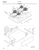 TOP / DRAWER Diagram and Parts List for FES300DSA  Frigidaire Range
