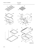 SHELVES Diagram and Parts List for FRT18KR7EW4  Frigidaire Refrigerator