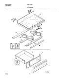 TOP / DRAWER Diagram and Parts List for WEF365BHDA  Westinghouse Range