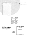 COVER Diagram and Parts List for SGWS1349AS0  Frigidaire Washer