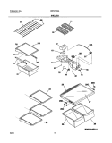 SHELVES Diagram and Parts List for BRT21R6AW1  Uni Refrigerator