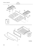 TOP/DRAWER Diagram and Parts List for FGFB79GCE  Frigidaire Range