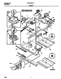 BURNER Diagram and Parts List for FGF378WCCG  Frigidaire Range