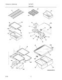 SHELVES Diagram and Parts List for GLRT86TEQ4  Frigidaire Refrigerator