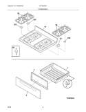 TOP / DRAWER Diagram and Parts List for TGFS63DSE  Tappan Range