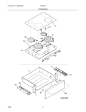 TOP / DRAWER Diagram and Parts List for FES367ECA  Frigidaire Range