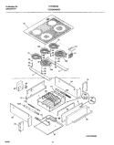 TOP / DRAWER Diagram and Parts List for FES388WGCD  Frigidaire Range
