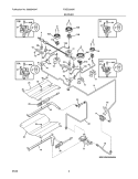 BURNER Diagram and Parts List for FGGS3065KBA  Frigidaire Range