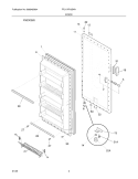 DOOR Diagram and Parts List for FFU17FK0DW1  Frigidaire Freezer