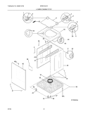 LOWER CABINET / TOP Diagram and Parts List for SWSG1031DQ0  Westinghouse Washer Dryer Combo