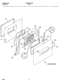 DOOR Diagram and Parts List for FES300WCDF  Frigidaire Range
