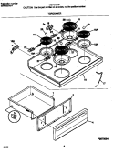 TOP / DRAWER Diagram and Parts List for MEF316WFTD  Frigidaire Range