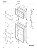 DOOR Diagram and Parts List for FRT21IS6BB4  Frigidaire Refrigerator
