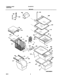 SHELVES Diagram and Parts List for GLHS237ZCQ1  Frigidaire Refrigerator