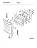 DOOR Diagram and Parts List for LGEF3031KMC  Frigidaire Range