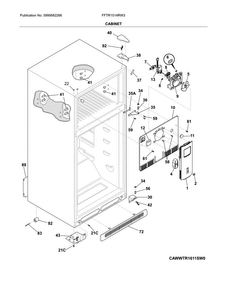 Cabinet Diagram and Parts List for FFTR1514RW3  Frigidaire Refrigerator