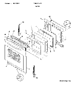Door Diagram and Parts List for GCRG3038AFB  Frigidaire Range