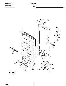 Door Diagram and Parts List for FFU21D7HW2  Frigidaire Freezer