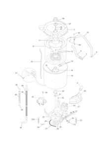 Motor/tub Diagram and Parts List for 41797962705  Kenmore Washer Dryer Combo