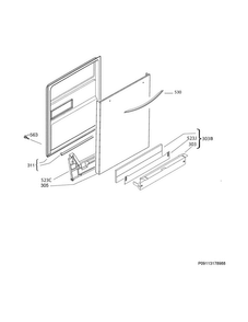 Door Diagram and Parts List for LGID2475QF5A  Frigidaire Dishwasher