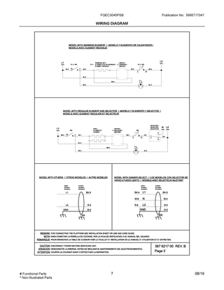Wiring Diagram Diagram and Parts List for FGEC3045PSB  Frigidaire Cooktop