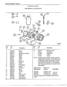 Electric Dryer Page 4 Diagram and Parts List for 7208A  Frigidaire Dryer