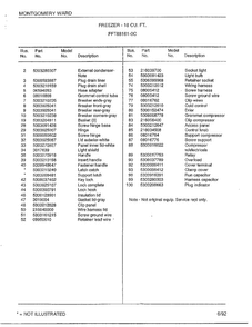 Freezer 18 Cu. Ft. Page 2 Diagram and Parts List for 88161-0D  Frigidaire Freezer