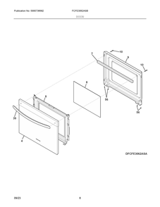 Door Diagram and Parts List for FCFE3062ASB  Frigidaire Range
