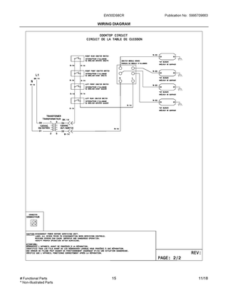 Wiring Diagram Diagram and Parts List for EW30DS8CRSE  Frigidaire Range