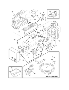 Ice Maker Diagram and Parts List for E23BC68JPS6  Electrolux Refrigerator