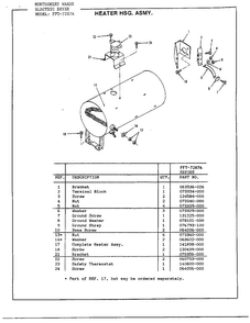 Heater Housing Assembly Diagram and Parts List for 7287A  Frigidaire Dryer