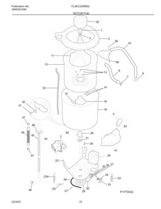 Motor/Tub Diagram and Parts List for FLXEC52RBS2  Frigidaire Dryer
