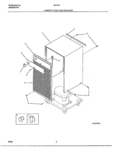 Cabinet Front And Wrapper Diagram and Parts List for 93101C  Frigidaire Dehumidifier