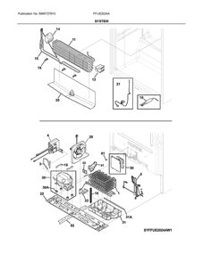 System Diagram and Parts List for FFUE2024AN1  Frigidaire Freezer