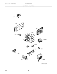 Electrical Equipment Diagram and Parts List for GDSP471TAF0A  Frigidaire Dishwasher