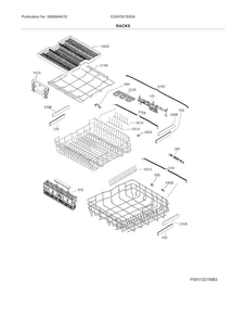 Racks Diagram and Parts List for EI24ID81SS0A  Electrolux Dishwasher
