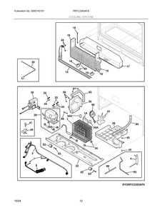 Cooling System Diagram and Parts List for PRFC2383AFB  Frigidaire Refrigerator