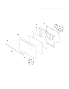 Door Diagram and Parts List for FFEF3003NWA  Frigidaire Range