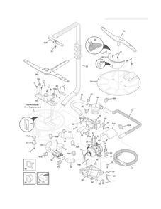 Motor & Pump Diagram and Parts List for EDW7505HPS1B  Electrolux Dishwasher