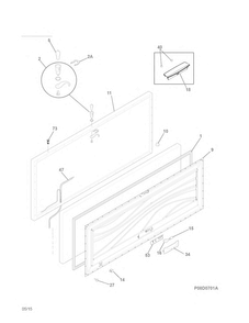 Door Diagram and Parts List for 25312812510  Kenmore Freezer