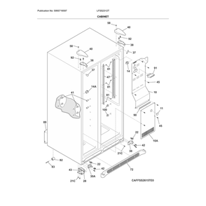 Cabinet Diagram and Parts List for LFSS2312TD3  Frigidaire Refrigerator