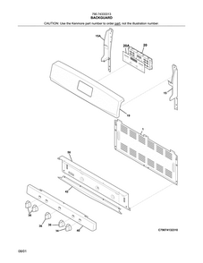 Back Guard Diagram and Parts List for 79074333313  Kenmore Range