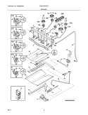 BURNER Diagram and Parts List for DGGF3042KFK  Frigidaire Range
