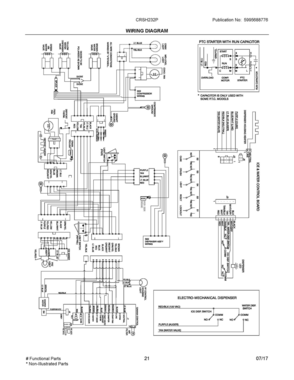 12 - WIRING DIAGRAM Diagram and Parts List for CRSH232PBFA  Frigidaire Refrigerator