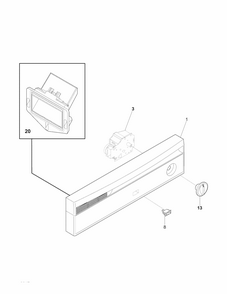 Control Panel Diagram and Parts List for 58714014408A  Kenmore Dishwasher