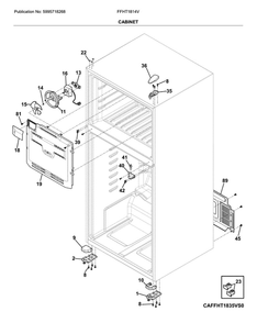 Cabinet Diagram and Parts List for FFHT1814VB0  Frigidaire Refrigerator